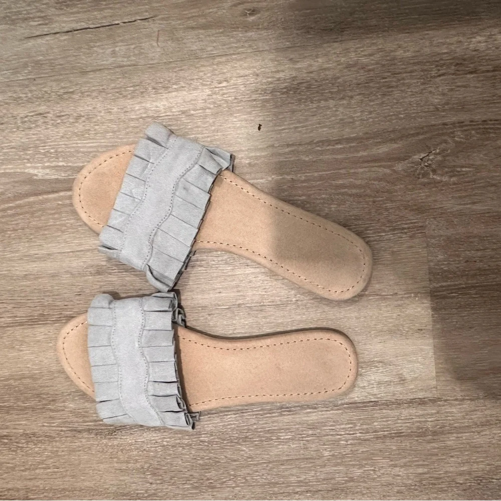 Light Blue Ruffle Sandals - Picture 2 of 3